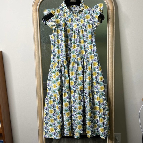 Sea New York Floral Ruffle Neck Mini Dress sz 0 - Picture 1 of 7